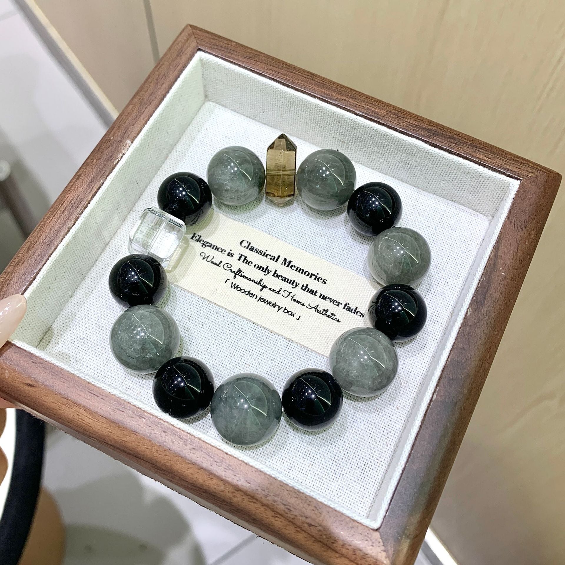 Natural Crystal Obsidian Bracelet Original Design Obsidian Fashion Light Luxury Versatile Wholesale Crystal Bracelets