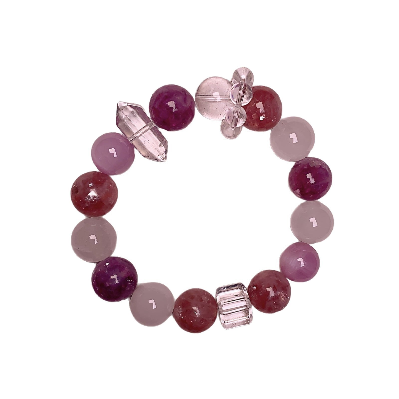 Natural Kunzite with White Phantom Stone Bracelet White Crystal Travel Original Edition Natural White Phantom Crystal Bracelet
