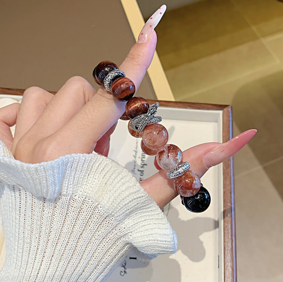 Red Tiger Eye Crystal Bracelet diy Luxury High-End Bracelet Natural Crystal Bracelet Hot-Selling Jewelry Crystal Bracelet