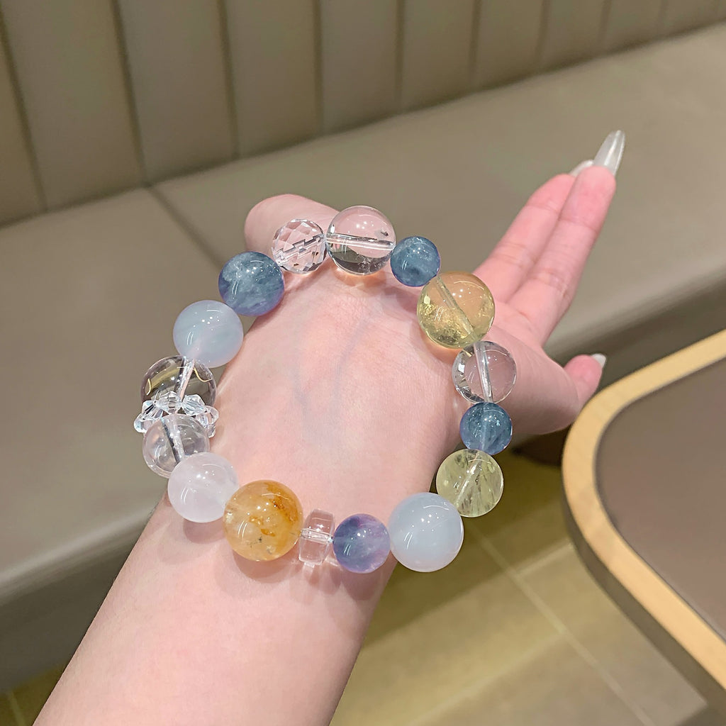 Original Design Natural Crystal White Crystal Chain TikTok Xiaohongshu Hot-Selling Light Luxury Ketang Crystal Bracelet Wholesale