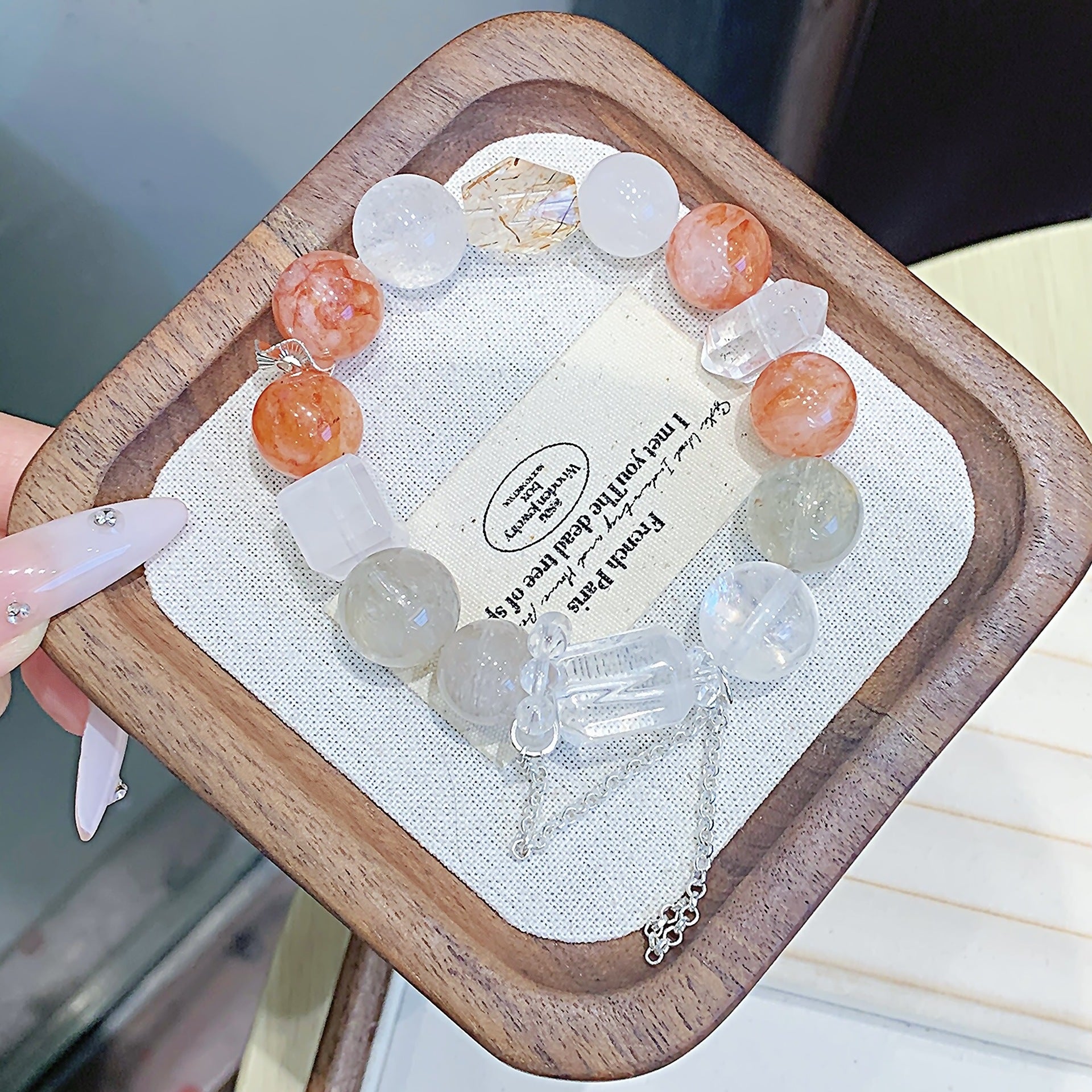 Natural Crystal Popular Bracelet Jewelry Red Glue Flower Crystal Bracelet diy Crystal Jewelry Wholesale Jewelry Factory