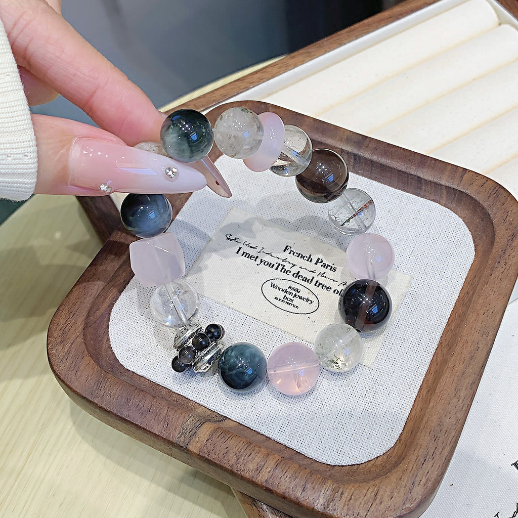 Duobao Bracelet Dopamine Rainbow Color Bracelet Light Luxury Exquisite Macaron Color Bracelet Women's Accessories Crystal Bracelet Chain