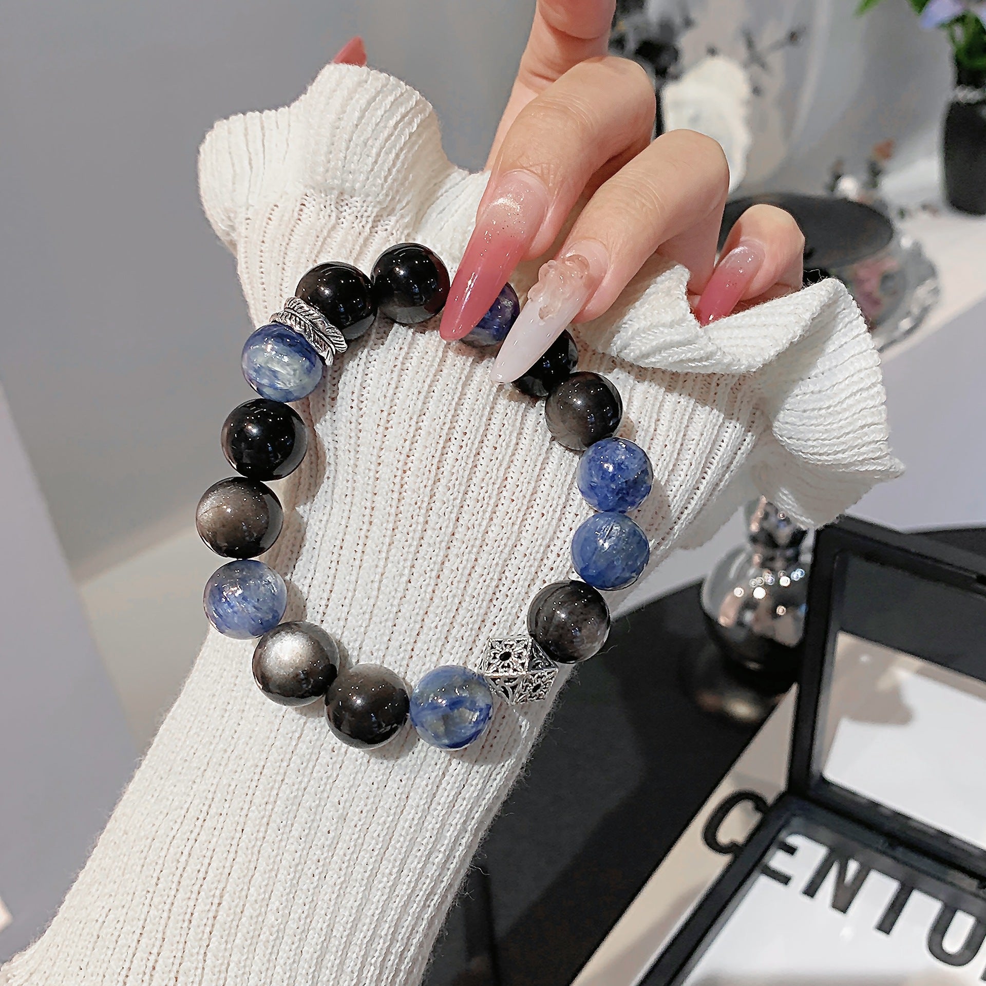 Natural Kyanite Crystal Bracelet Night Market Stall Original Design diy Bracelet Ornament Wholesale Crystal Bracelets