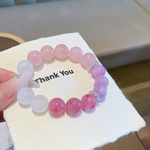 Manufacturer Natural Pink Crystal Bracelet Madagascar Pink Crystal Bracelet Lucky Peach Blossom Birthday Gift Bracelet