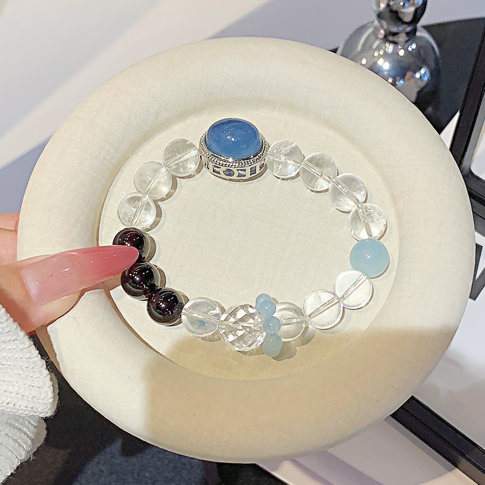 Natural White Crystal Bracelet Transparent Airy White Crystal Niche Design Simple Everyday Versatile Crystal Bracelet