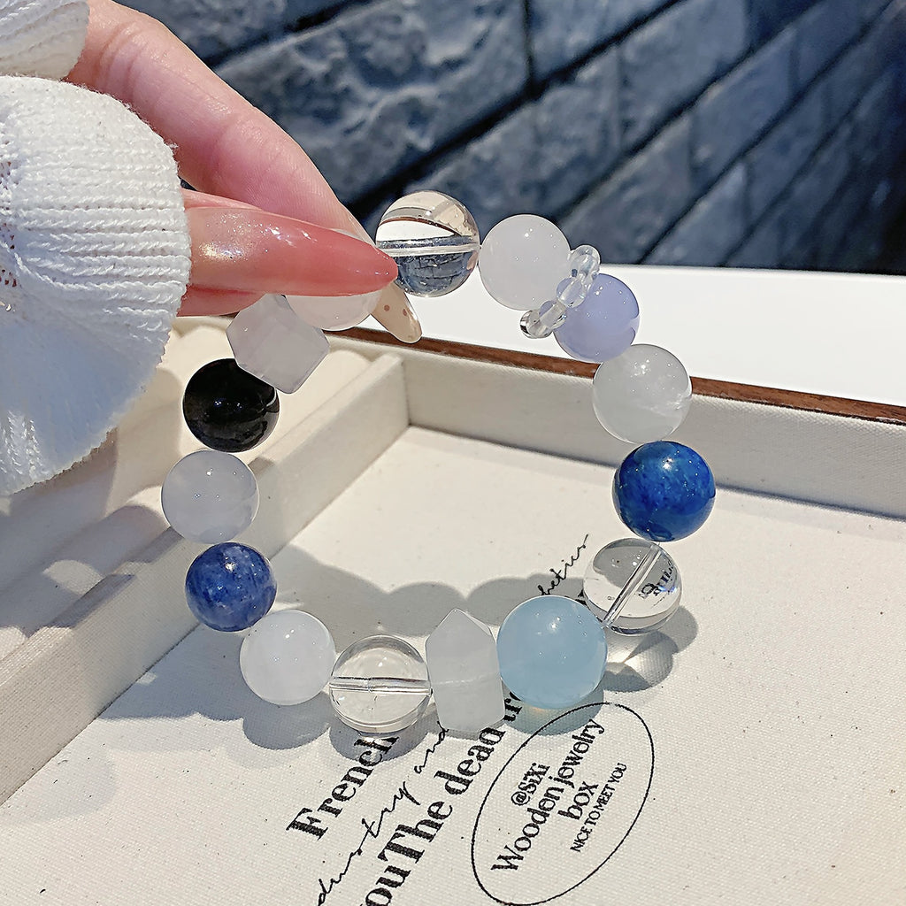 High-quality natural white phantom Crystal Citrine Amethyst Design Crystal Bracelet Multi-Gem Bracelet