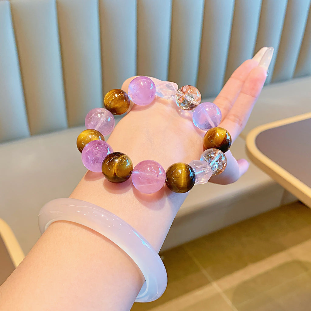 Natural Crystal Original Bracelet Duobao Lucky Crystal Bracelet Dopamine Bracelet Fortune Amethyst Bracelet