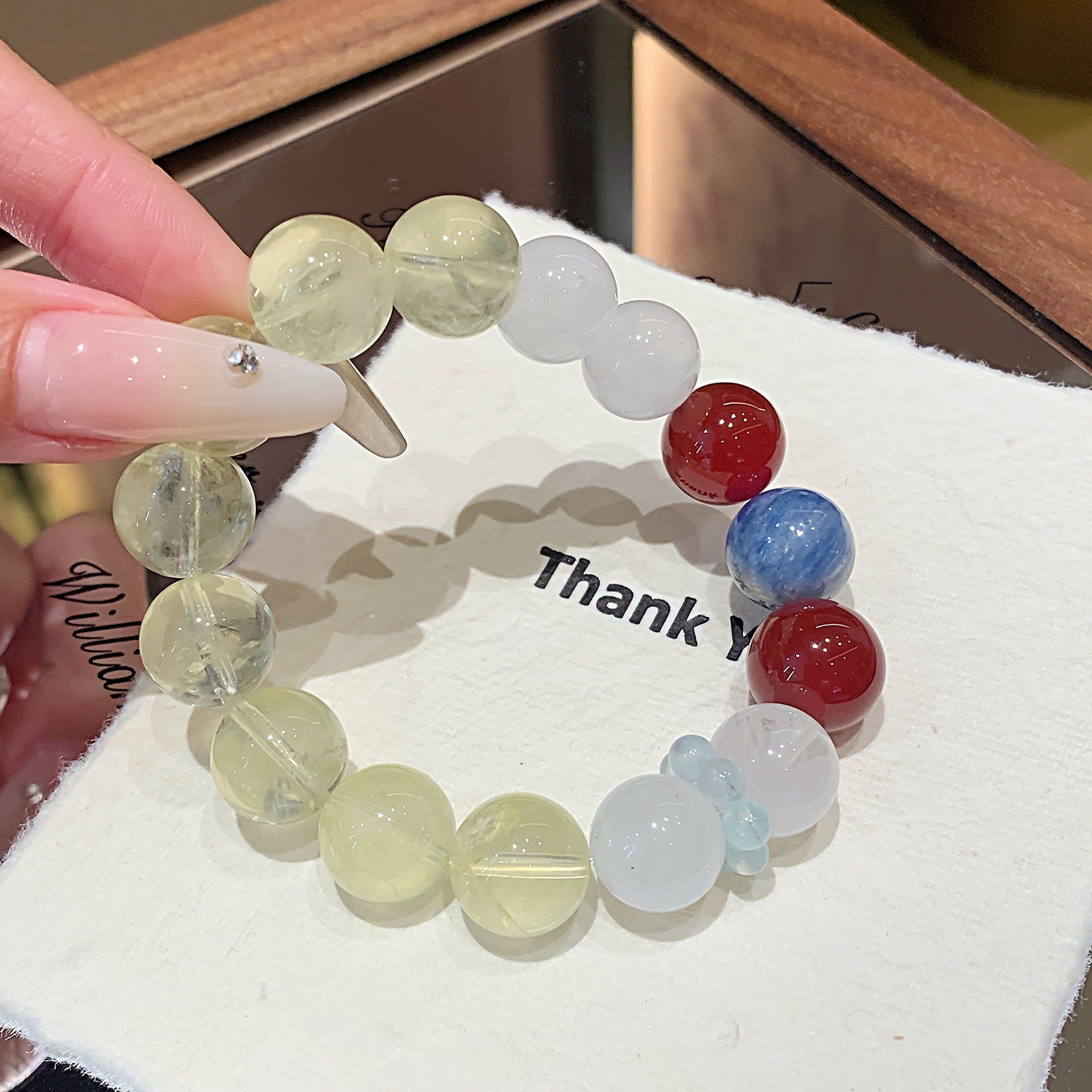 Original Multi-Treasure Natural Lemon Quartz Hand Jewelry String High-end Cool Feeling White Moonlight Bracelet Lemon Quartz Crystal Bracelet