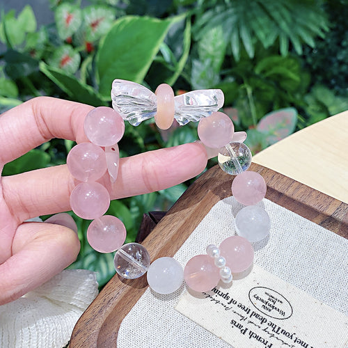 High-quality Natural Rose Quartz Girl Bracelet Original Design Niche Light Luxury Style Gift Bracelet Ketang Jewelry Factory