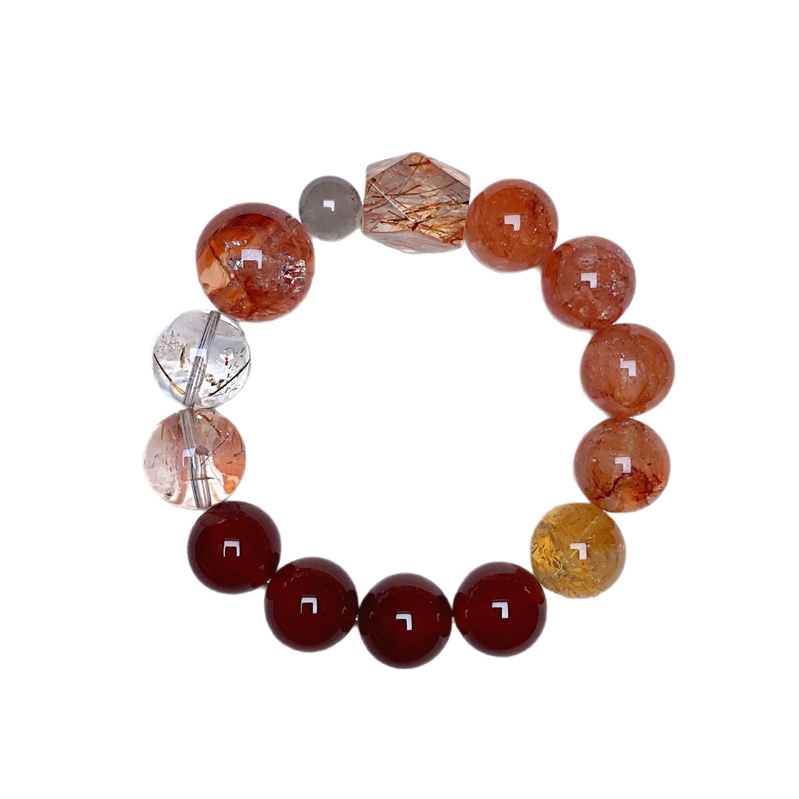 Red Gum Flower Natural Crystal Bracelet Autumn New Multi-Gemstone Crystal Bracelet Hot-Selling Hand Jewelry Crystal Bracelet