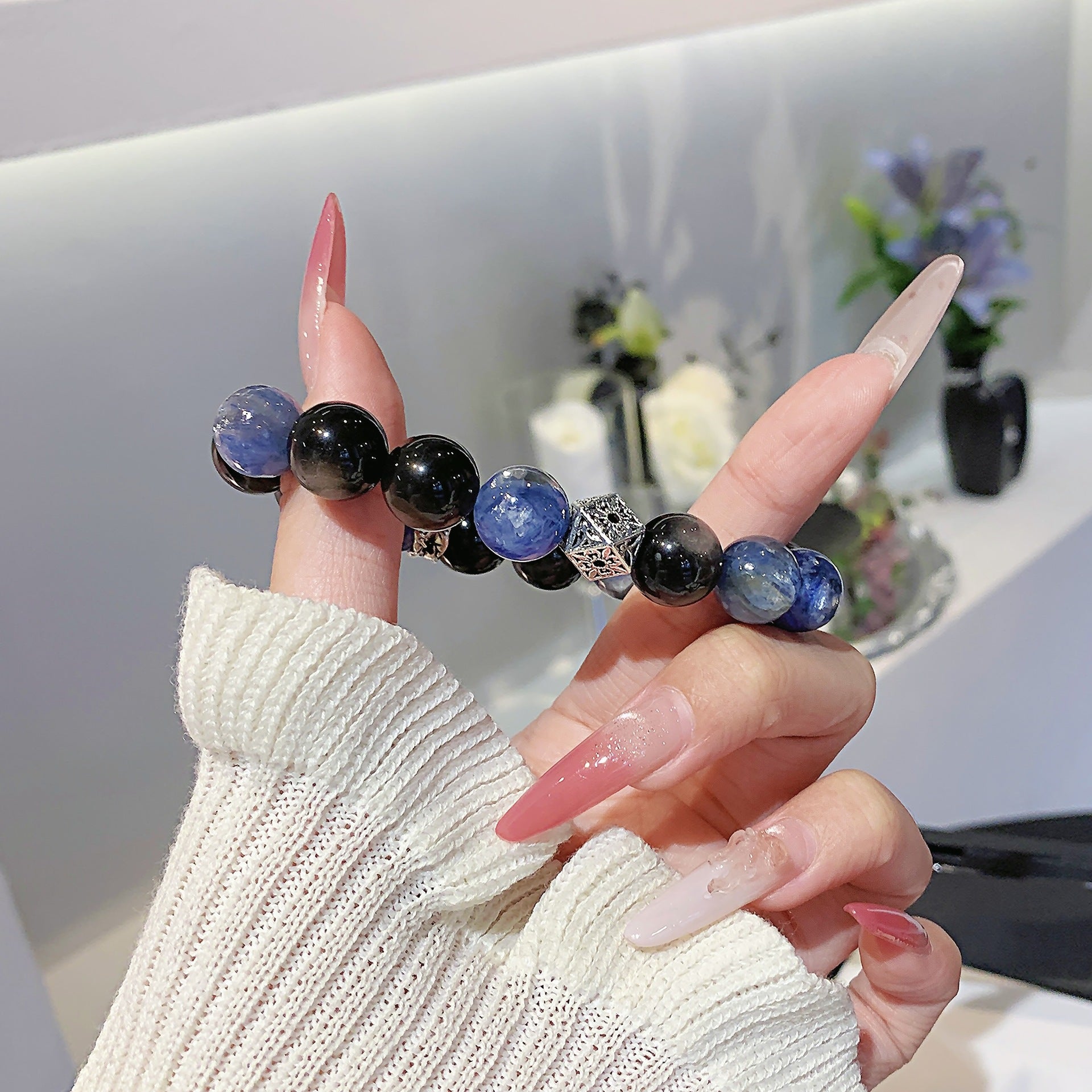 Natural Kyanite Crystal Bracelet Night Market Stall Original Design diy Bracelet Ornament Wholesale Crystal Bracelets