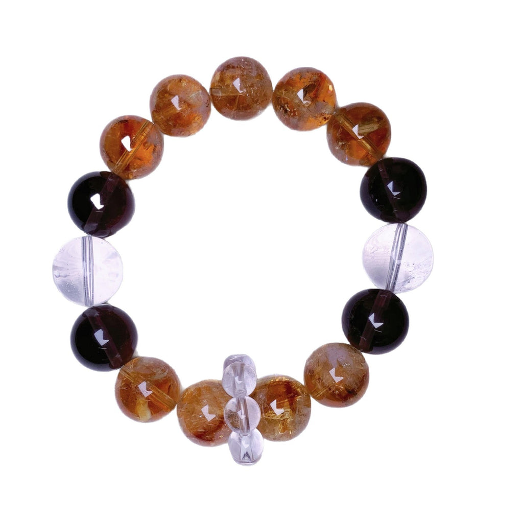 Natural Yellow Tower Crystal Bracelet Yellow Asai Crystal Tower Crystal White Crystal Yellow Tiger Eye Golden Rutilated Quartz Career Crystal Trendy Energy