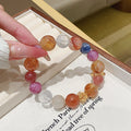 Red Gum Flower Natural Crystal Bracelet Seven Color Series Multi-Gem Crystal Bracelet Hot-Selling Jewelry Crystal Bracelet