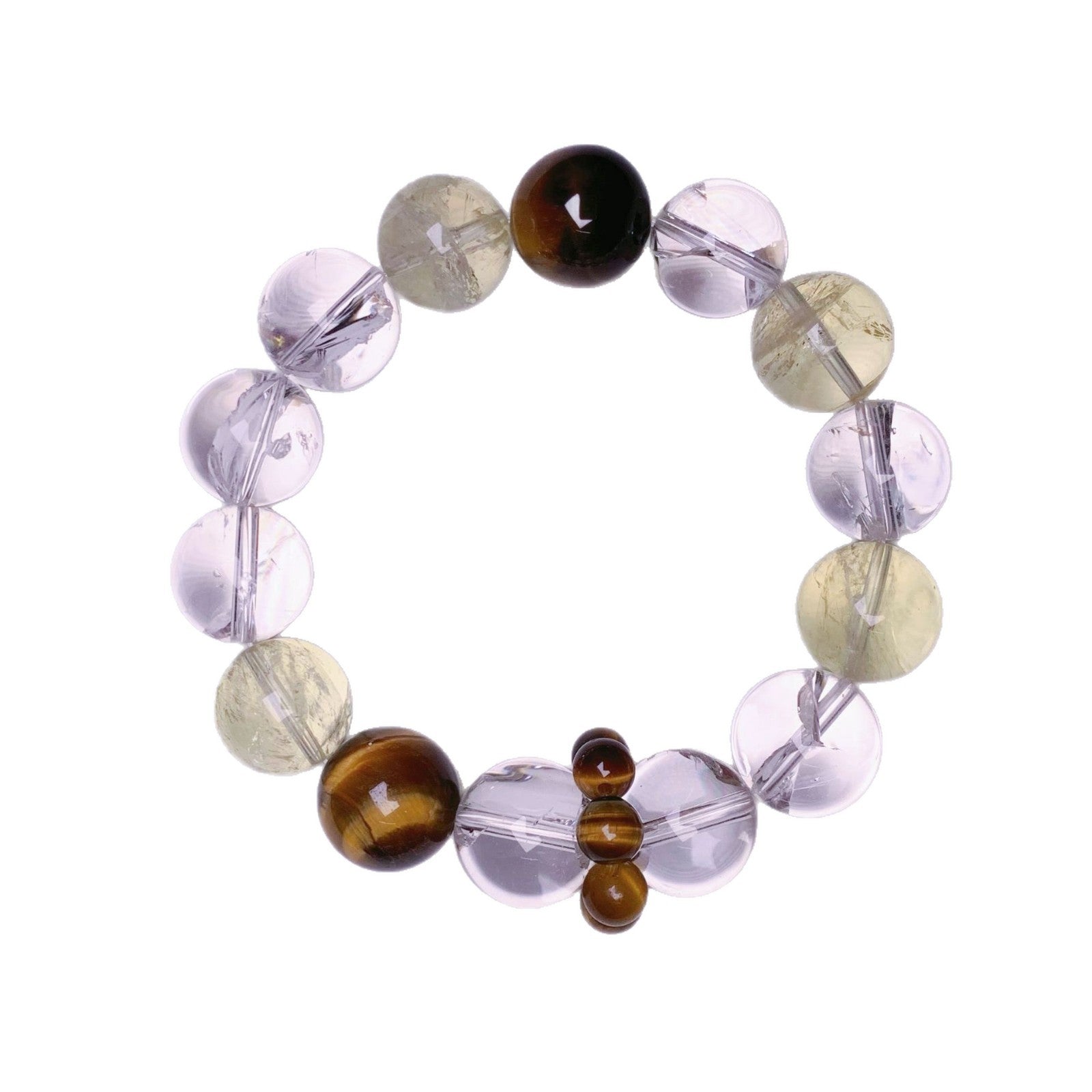 Original New Yellow Tiger Eye Bracelet Elegant and Versatile Bracelet Original Design Natural White Crystal Bracelet
