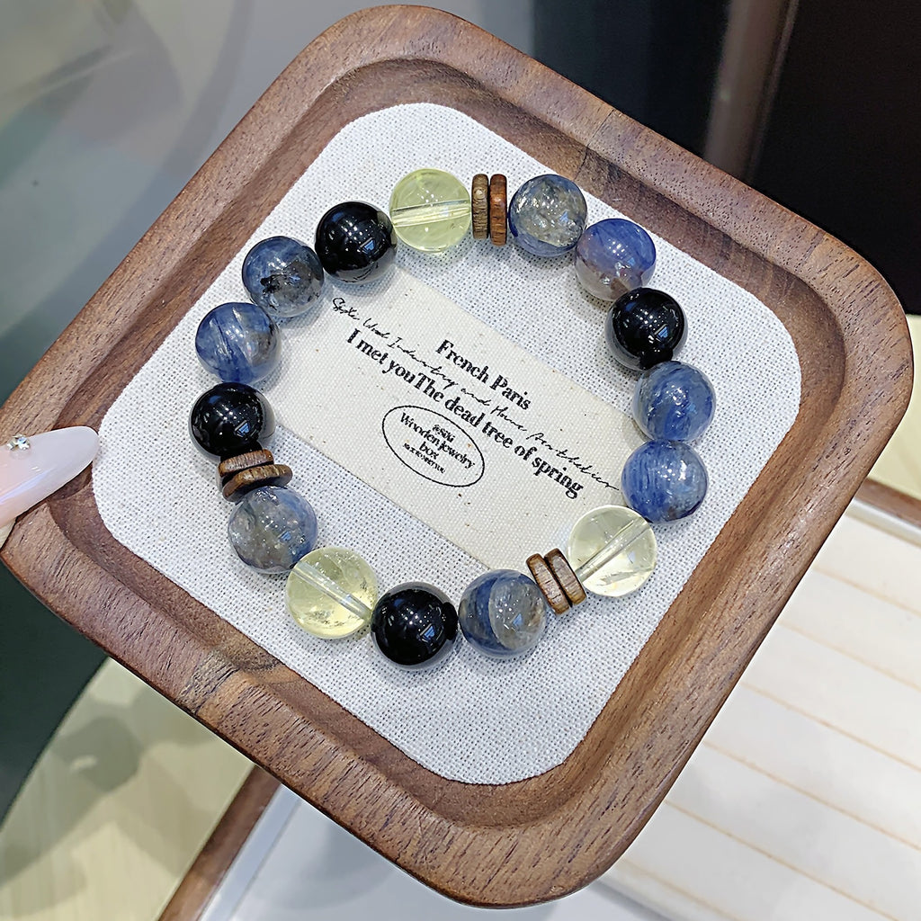 Duobao Crystal Dopamine Five Elements String Original Design Versatile Best Friend Gift Bracelet Blue Crystal Stone Bracelet