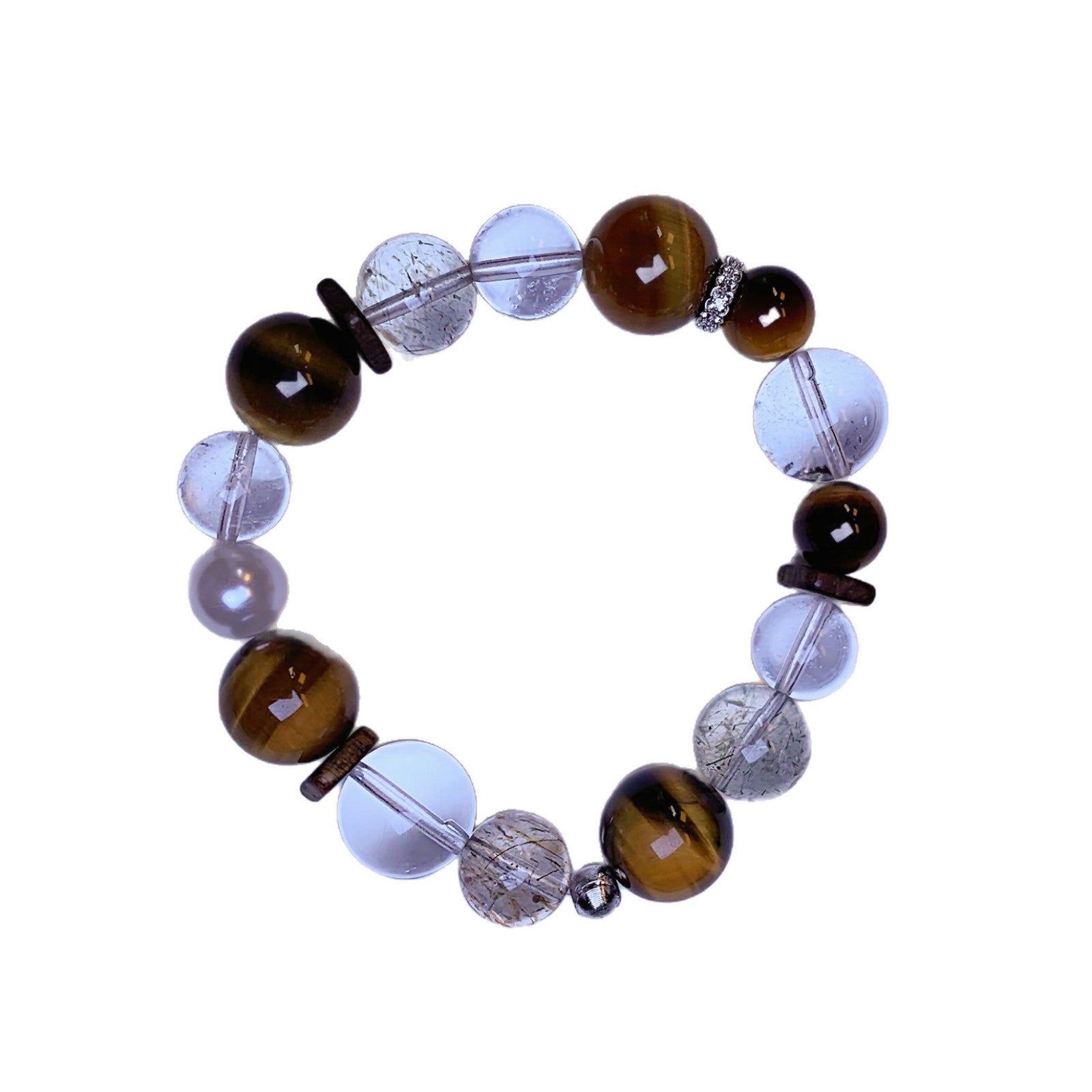 Natural Yellow Tiger Eye Crystal Bracelet Multi-bead Bracelet Fashionable High-End White Crystal Bracelet Wholesale