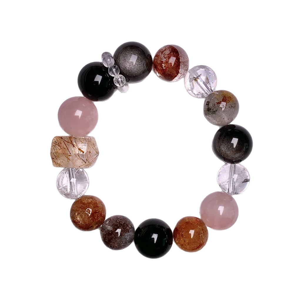 Natural Jewelry Crystal Bracelet Multi-Gemstone Crystal Bracelet Jewelry diy Original design new silver obsidian bracelet
