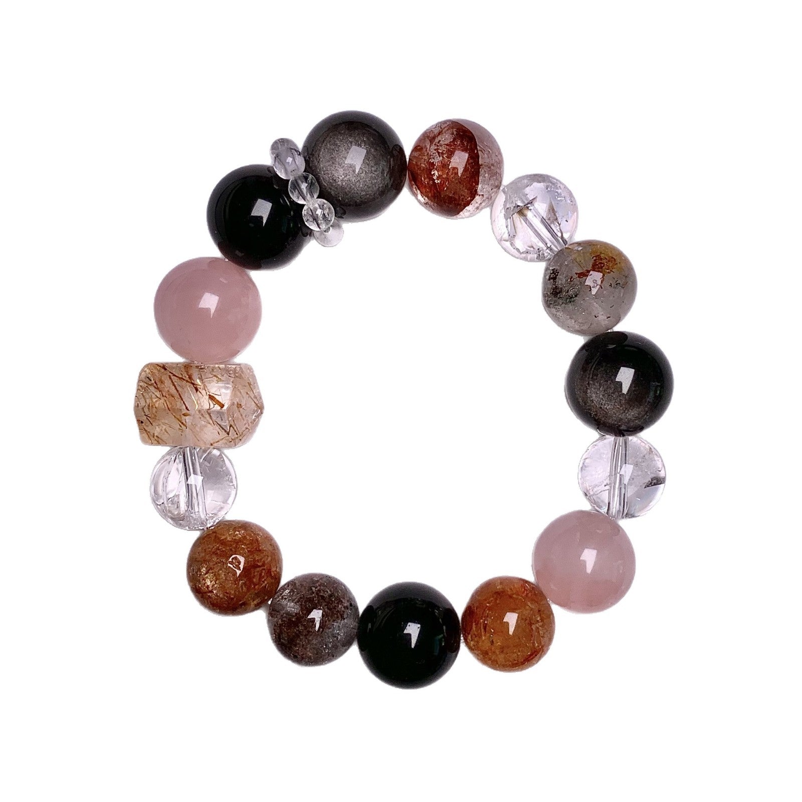 Natural Jewelry Crystal Bracelet Multi-Gemstone Crystal Bracelet Jewelry diy Original design new silver obsidian bracelet