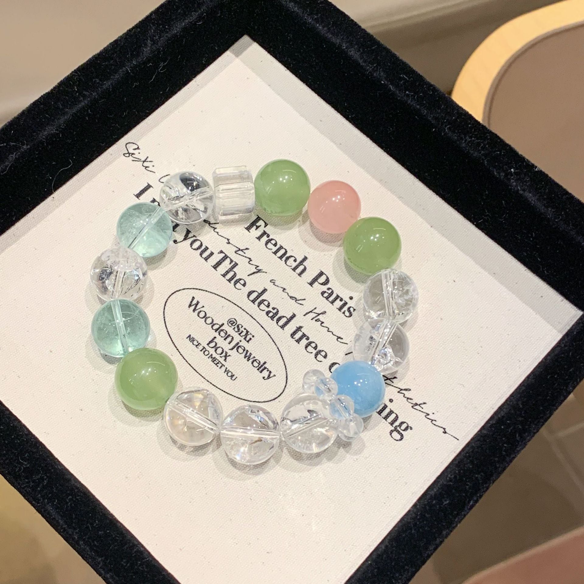 Natural Aquamarine Multi-Gem Bracelet Hot-Selling Jewelry White Crystal Bracelet Design Green Fluorite Bracelet Gift