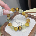 Fashionable and Unique Natural Yellow Tower Crystal Multi-Gemstone Bracelet Light Luxury Yellow Crystal Tea Crystal Bracelet Yellow Tiger Eye Bracelet