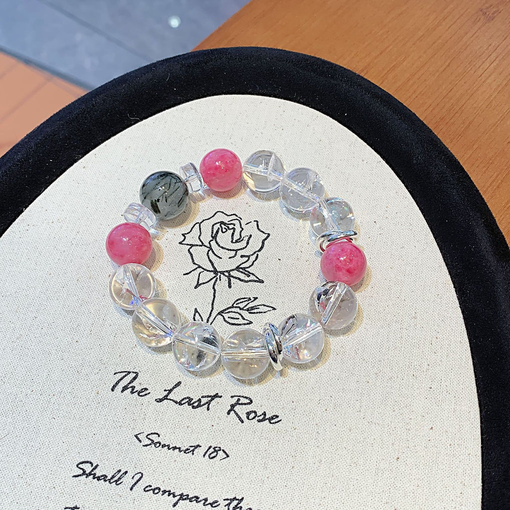 Original Natural White Acai Bracelet Duobao Bracelet Simple Design TikTok Live Source Crystal Bracelet Wholesale