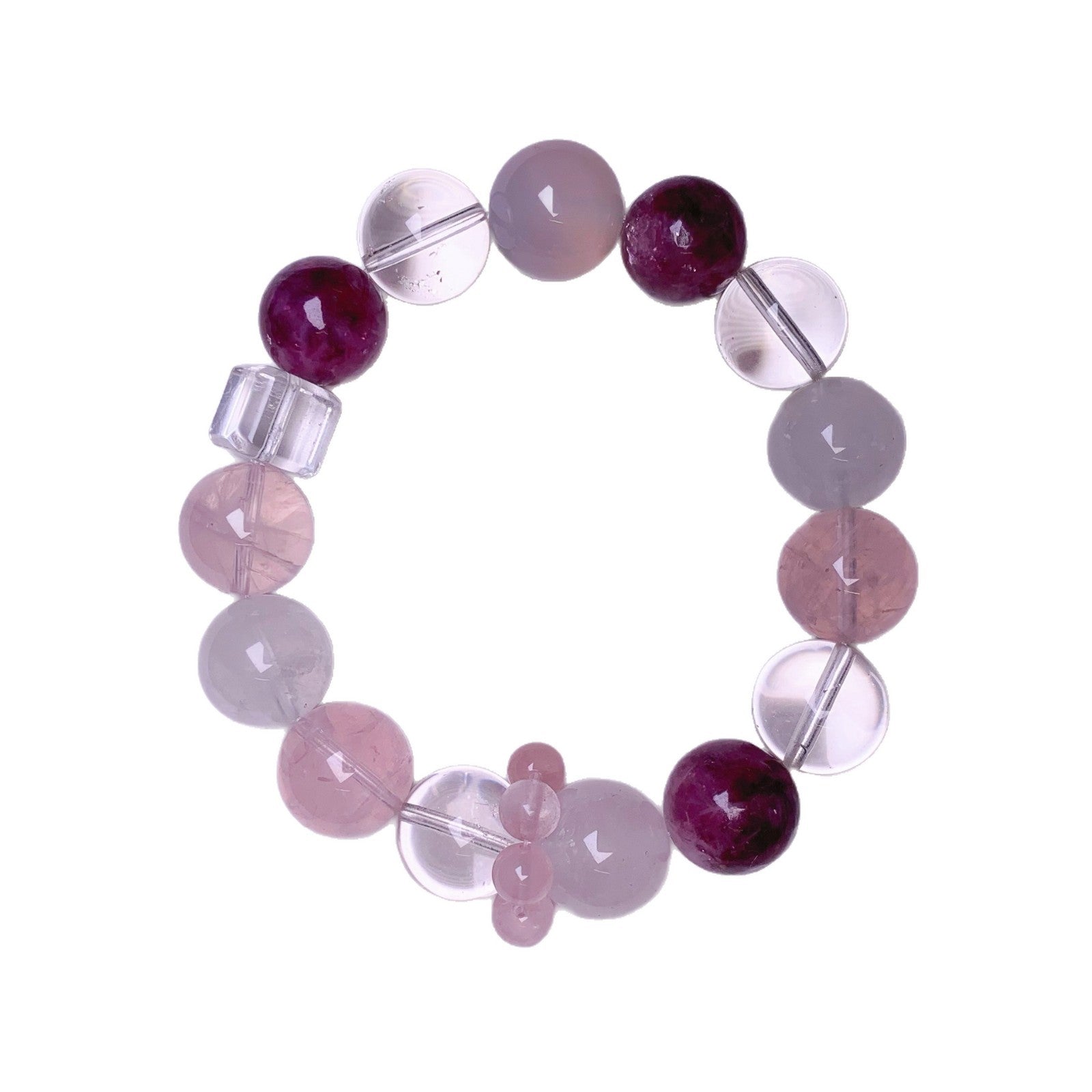 Natural pink crystal paired with white crystal bracelet Original Design New Crystal Bracelet Directly Supplied by Manufacturer Bracelet