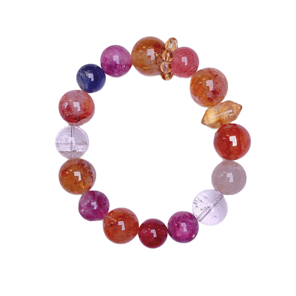 Red Gum Flower Natural Crystal Bracelet Seven Color Series Multi-Gem Crystal Bracelet Hot-Selling Jewelry Crystal Bracelet
