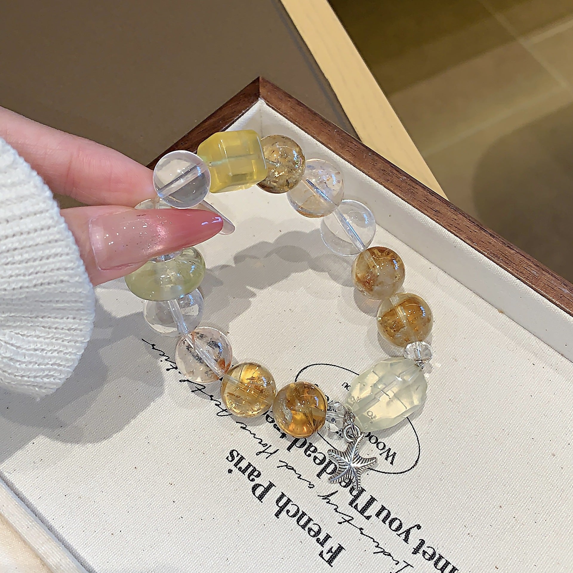 Natural Yellow Pagoda Crystal Multi-Gem Bracelet Fortune Design Jewelry Crystal Bracelet Hot-Selling Hand Jewelry diy Crystal Beads