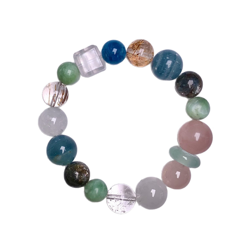 Natural Rose Quartz Jewelry Bracelet Niche Design Pink Quartz Bracelet Fashionable Women's Style Natural Multi-Gemstone Crystal Bracelet