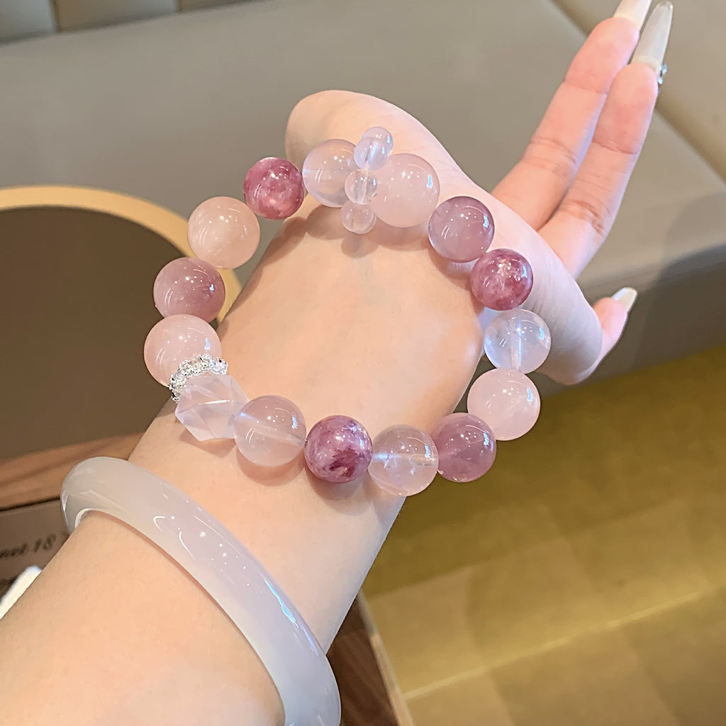 Natural Crystal Bracelet for Women Original Design Fashion Bracelet diy Hot-Selling Accessories Purple Horse Pink Crystal Bracelet