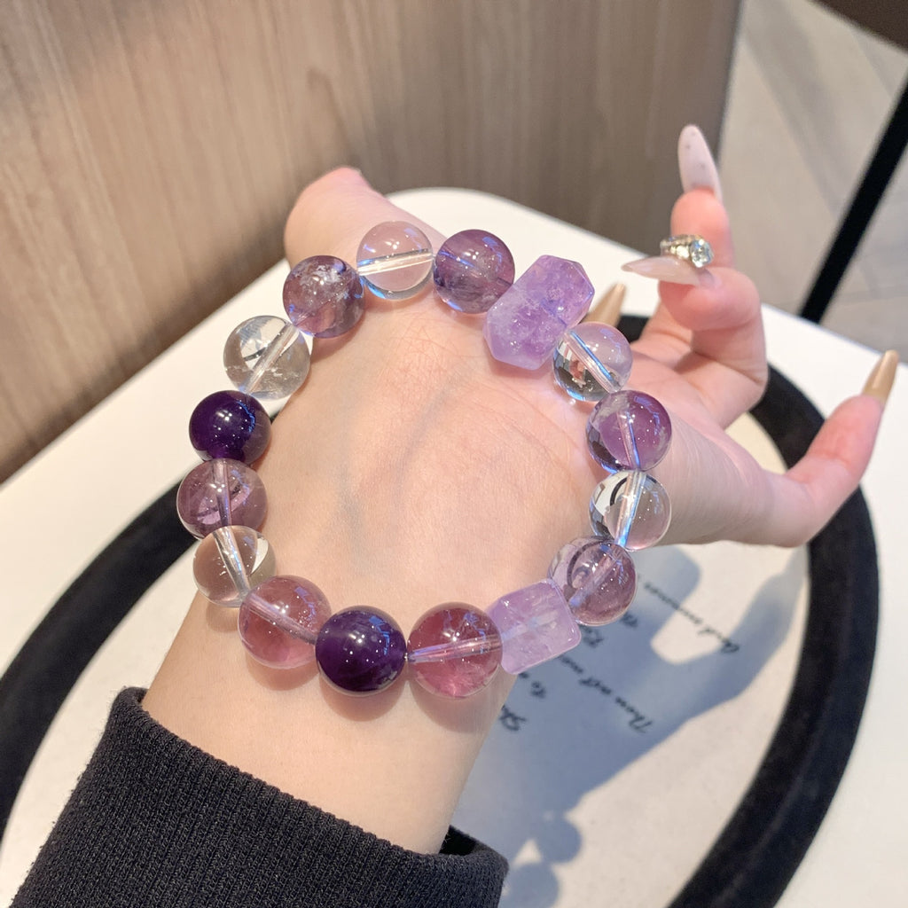 【Ziqi Donglai】New Year Bracelet Natural Amethyst Bracelet Natural Nine Purple Fire New Amethyst Bracelet