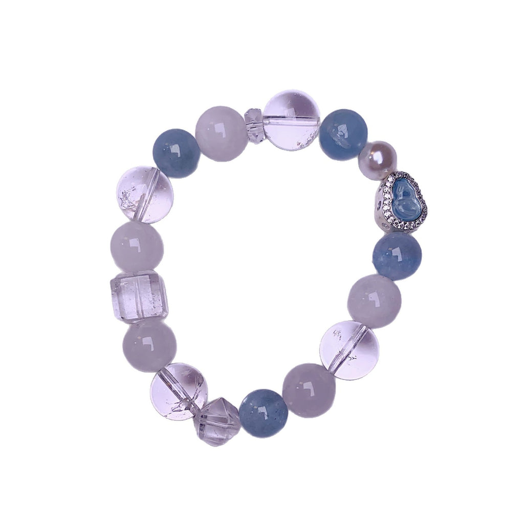Original Design Multi-Gem Bracelet White Crystal Beaded Bracelet Women's Crystal Bracelet Jewelry Aquamarine Crystal Bracelet