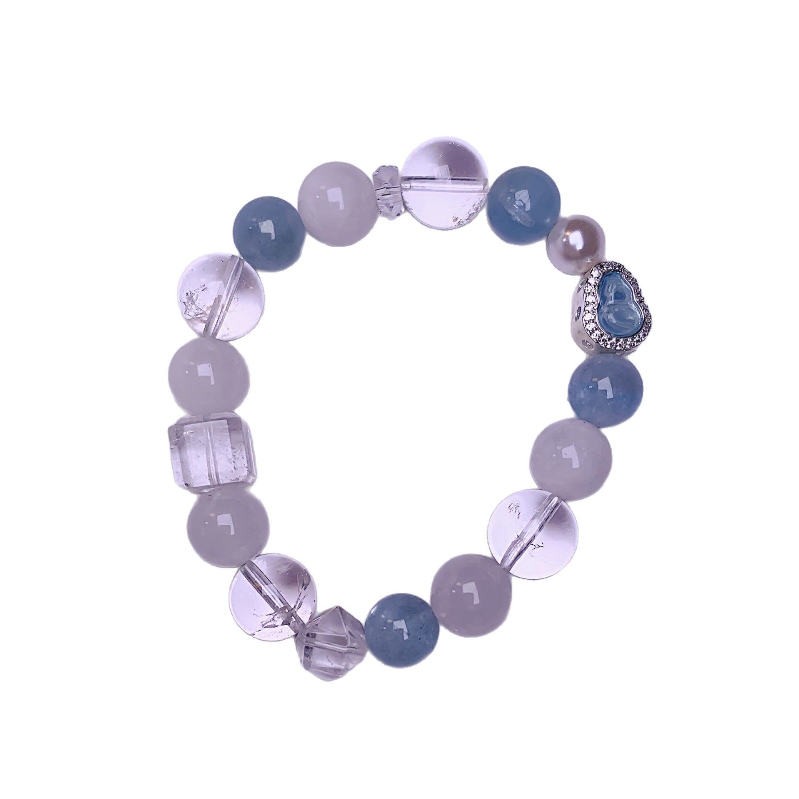 Original Design Multi-Gem Bracelet White Crystal Beaded Bracelet Women's Crystal Bracelet Jewelry Aquamarine Crystal Bracelet