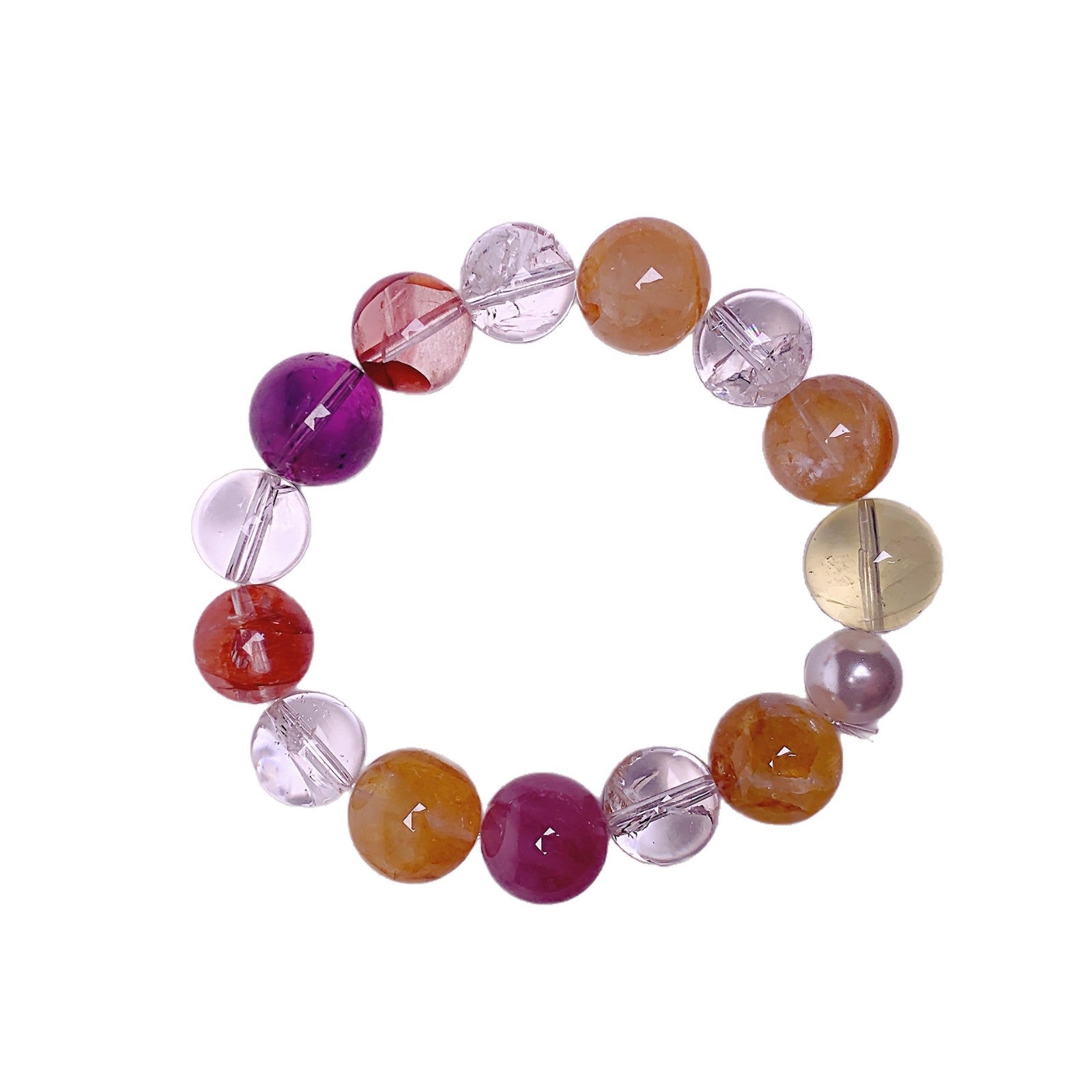 Light Luxury All-Matching2025New Crystal Chain Dopamine Multi-Gemstone Bracelet Original Natural White Assay Crystal Bracelet