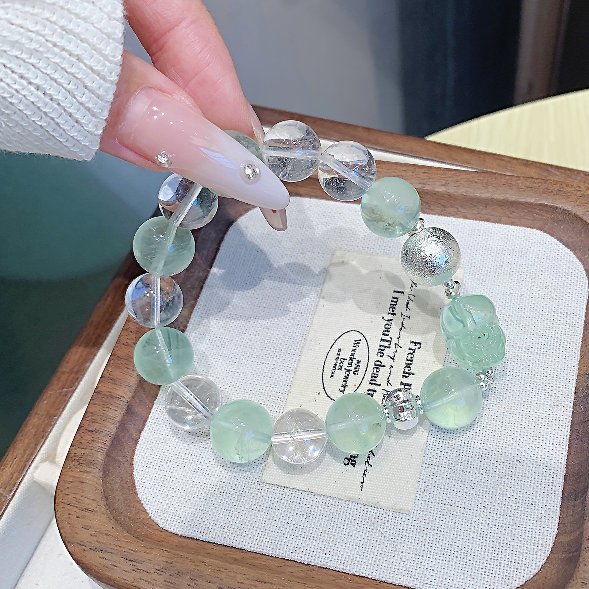 Green Fluorite Bracelet for Women Simple and Versatile Crystal Bracelet Natural Crystal Bracelet Hot Item diy Crystal Jewelry