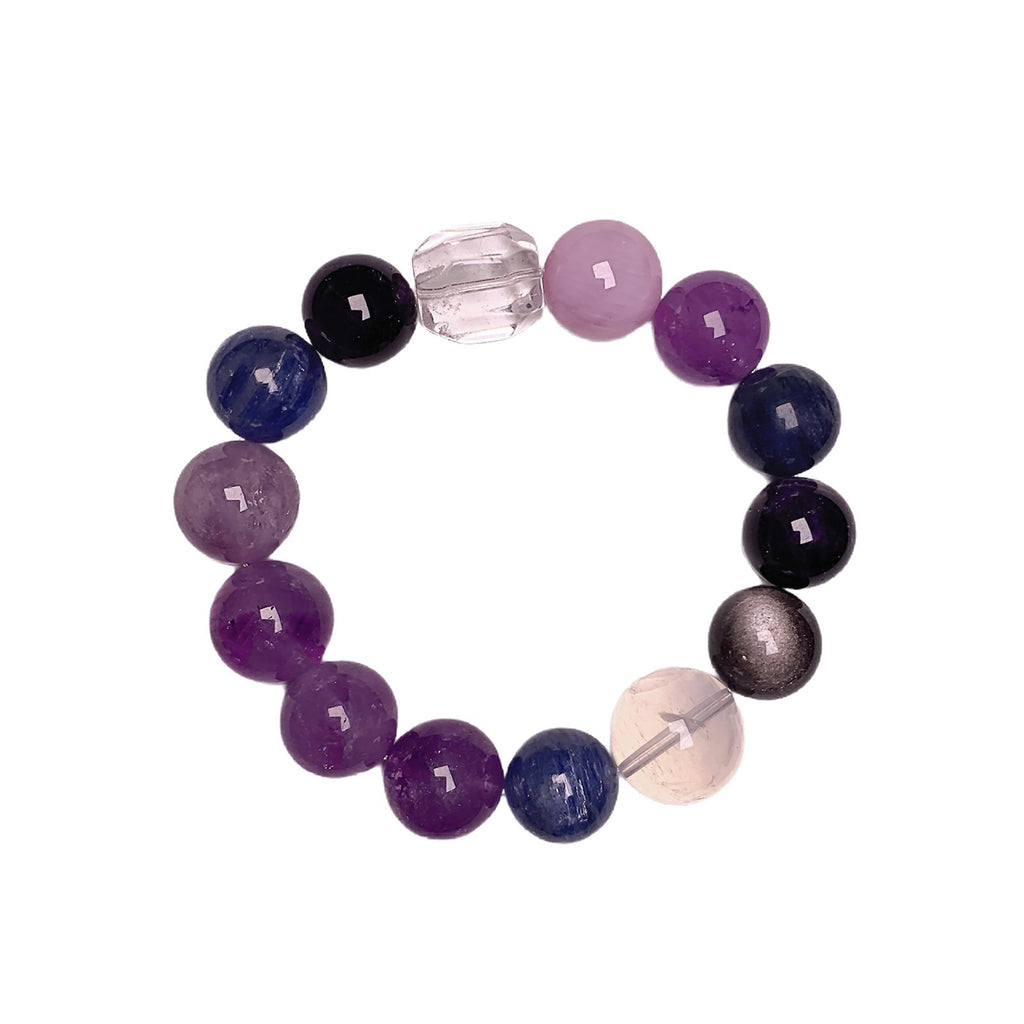 Kyanite Crystal Bracelet diy Paired with Purple Mica Natural Crystal Hand Jewelry String Hot Style Accessories Crystal Bracelet