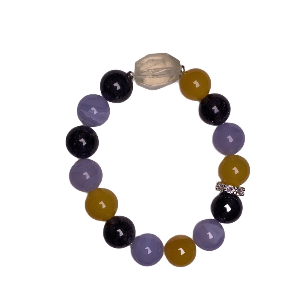 Natural Blue Agate Crystal Bracelet Fashion Design Bracelet Hand Chain TikTok Xiaohongshu Live Supply Bracelet