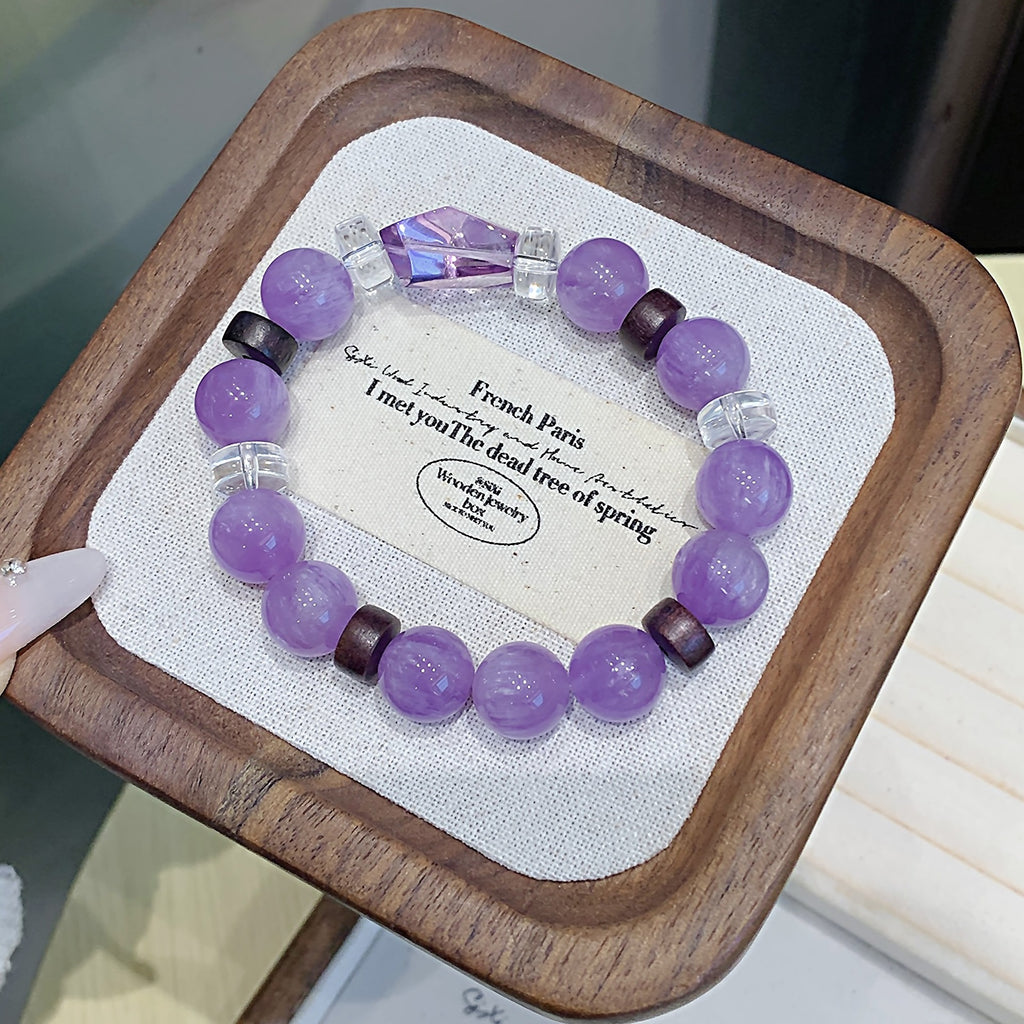Natural Amethyst Bracelet for Women Original Design Crystal Bracelet High-end Good Luck Birthday Gift Crystal Beads