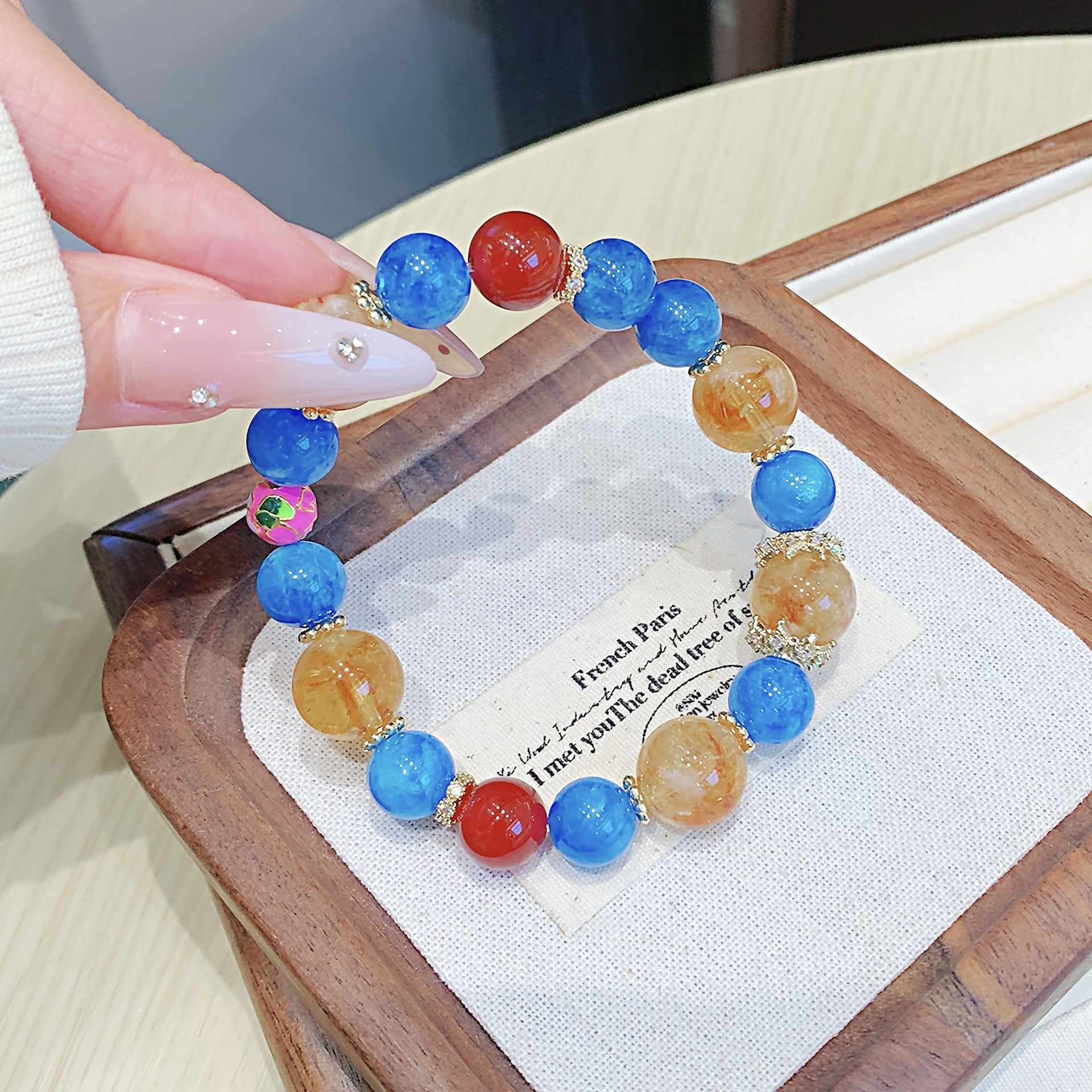 Yellow Pagoda Crystal Bracelet diy Handmade Round Beads Wholesale Natural Crystal Bracelet Hot-Selling Jewelry Natural Multi-Gem Bracelet