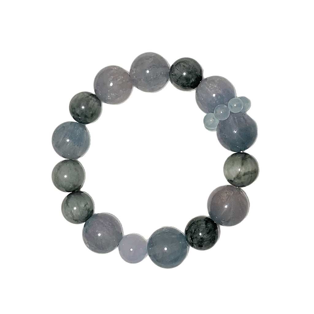 Natural Blue Green Fluorite All-Match Bracelet Niche Design Bracelet Jewelry String Blue and Green Fluorite Natural Crystal Bracelet