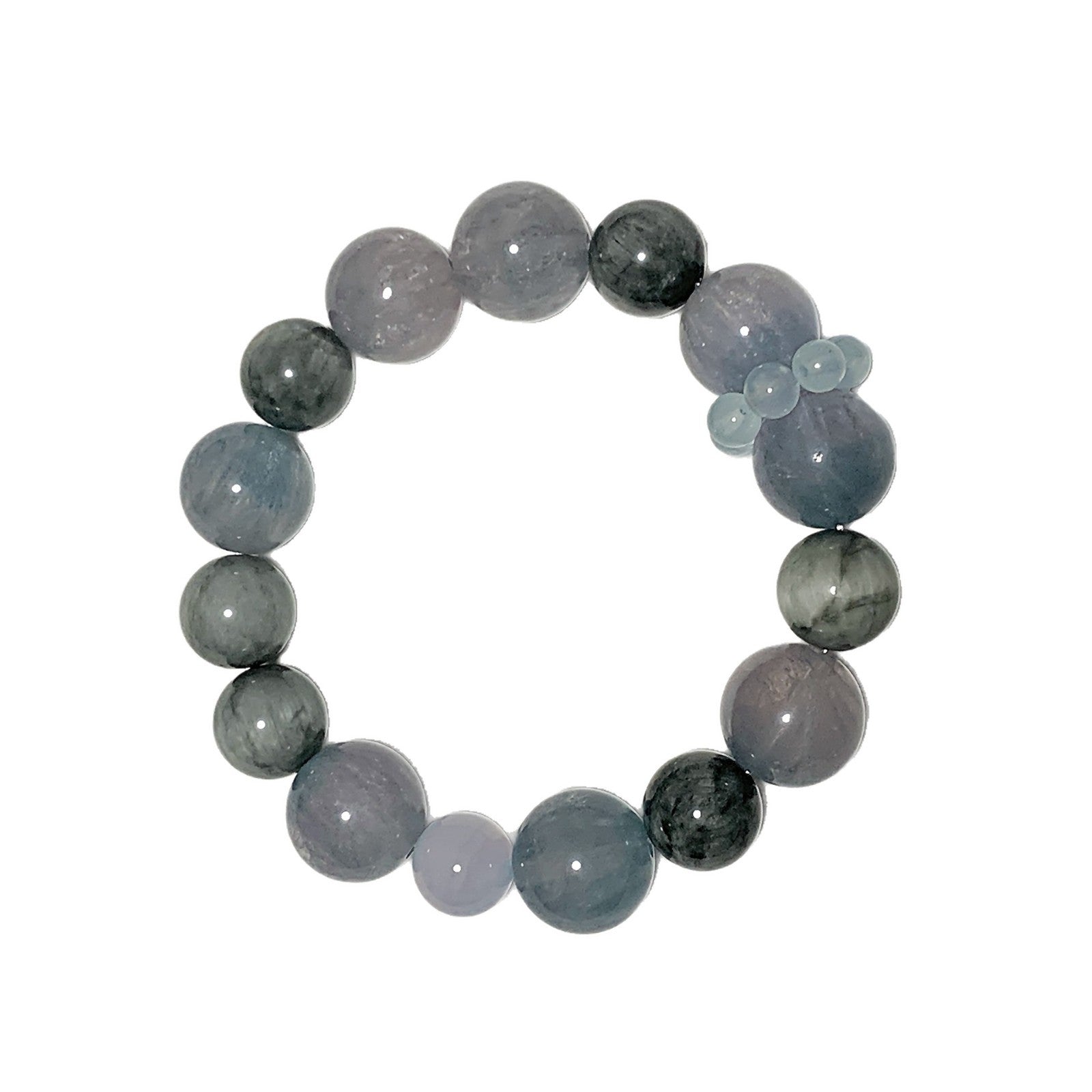 Natural Blue Green Fluorite All-Match Bracelet Niche Design Bracelet Jewelry String Blue and Green Fluorite Natural Crystal Bracelet