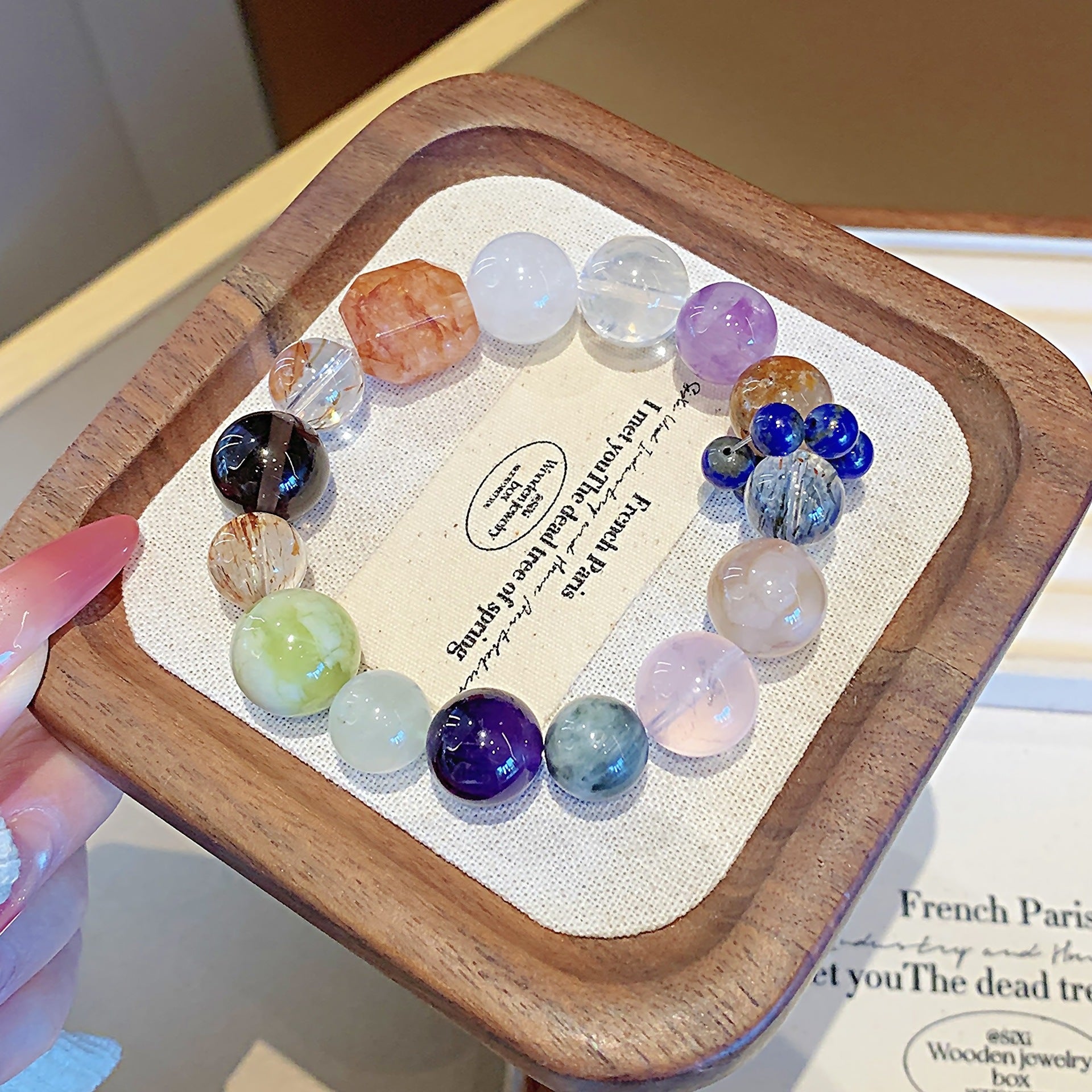 Monet Garden Series Multi-Gem Crystal String Dopamine Rainbow Color Bracelet Light Luxury Exquisite Macaron Color Bracelet