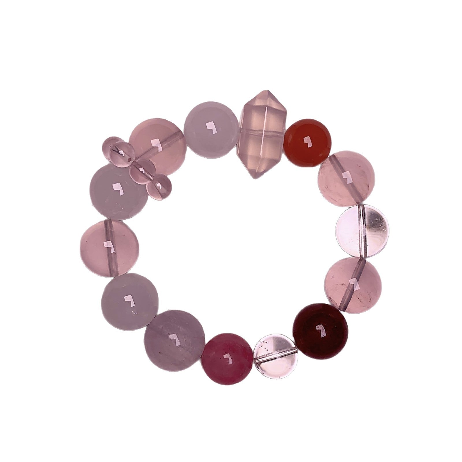 【Lychee Milk Tea】Natural Rose Quartz Gentle Healing Sunstone Original Milk Tea Color Milky White Quartz Bracelet Gift for Girlfriend