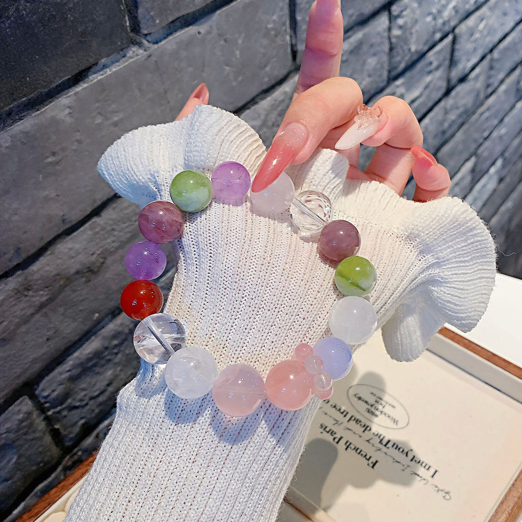 Natural New Milk White Crystal Purple Spodumene Bracelet Original design gift for best friend's birthday Crystal Bracelet