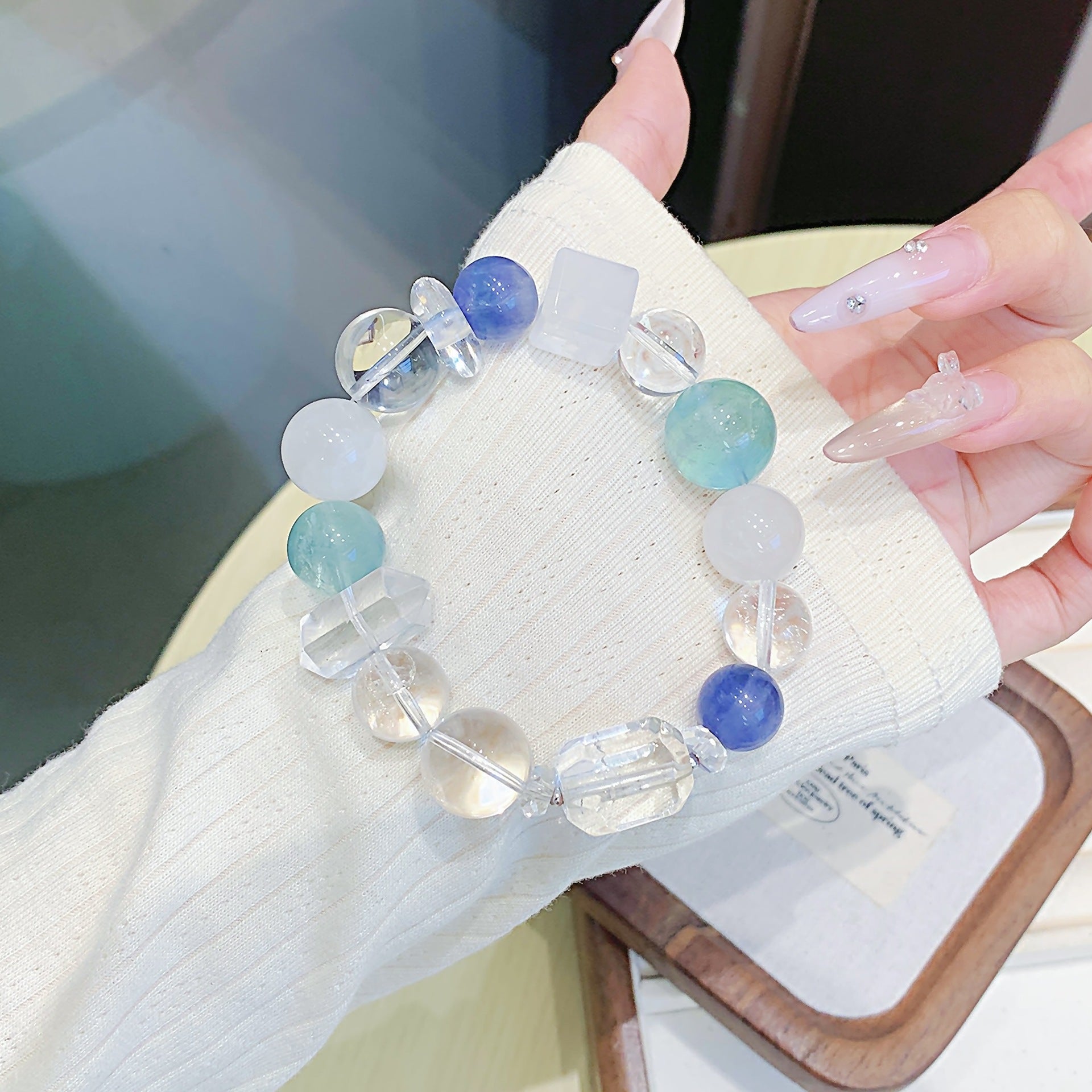Original White Crystal Bracelet Crystal Bracelet diy Natural Crystal Bracelet Hot-Selling Jewelry Bracelet Light Luxury High-end
