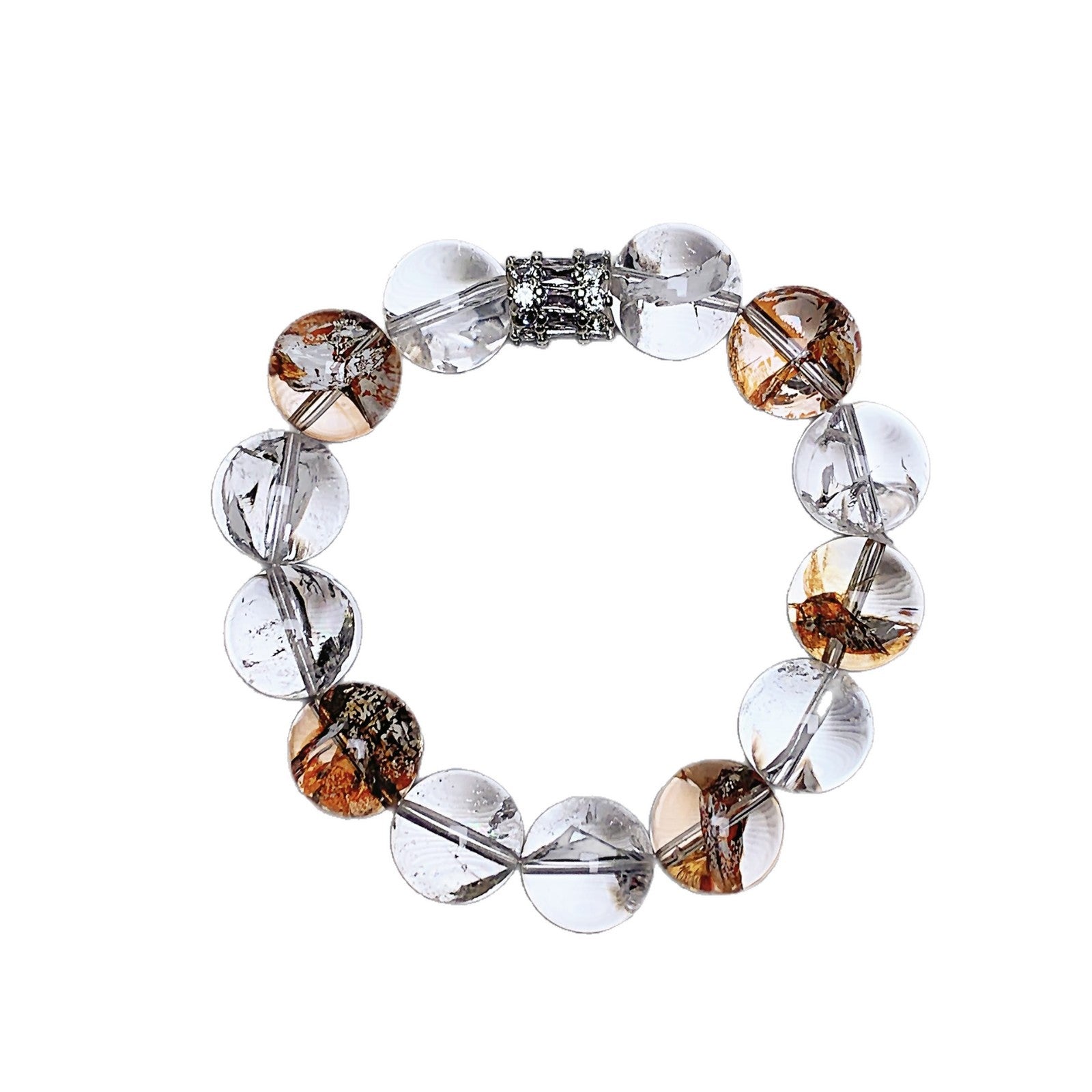Original Design Natural Crystal Bracelet Cross-border Hot-Selling Hand Jewelry with White Crystal Gold Foil Explosive Crystal Bracelet