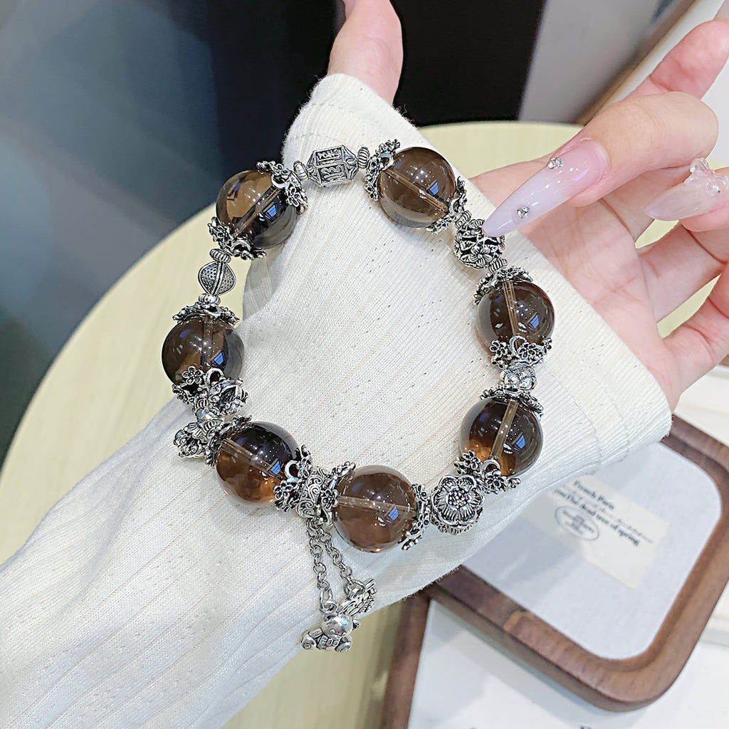 Cross-border New Product Tea Obsidian Bracelet Jewelry Ketang Jewelry Bracelet Factory Light luxury style high-end jewelry bracelet