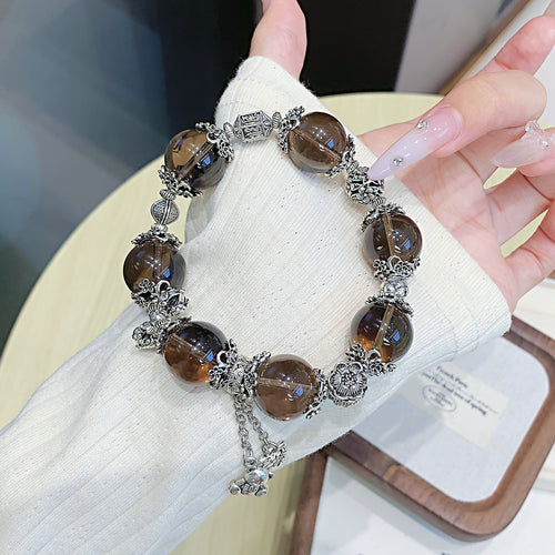 Cross-border New Product Tea Obsidian Bracelet Jewelry Ketang Jewelry Bracelet Factory Light luxury style high-end jewelry bracelet