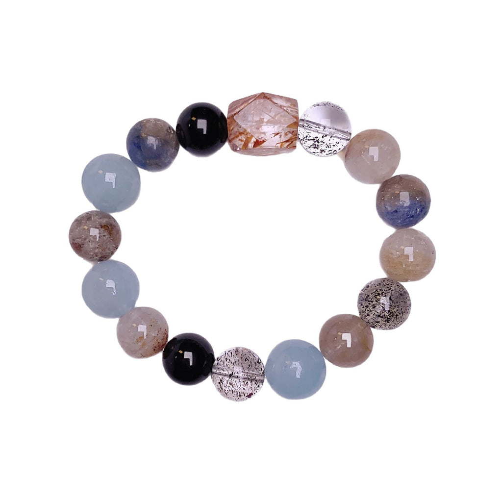 Natural Crystal Bracelet Aquamarine Series Multi-Gemstone Crystal Strand Hot-Selling Accessories diy Aquamarine Crystal Bracelet