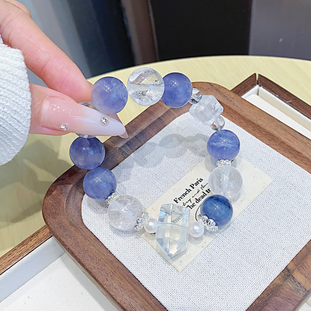 Natural blue-green crystal single-strand bracelet Original Design Lucky Bracelet Ketang Jewelry Bracelet Wholesale Factory